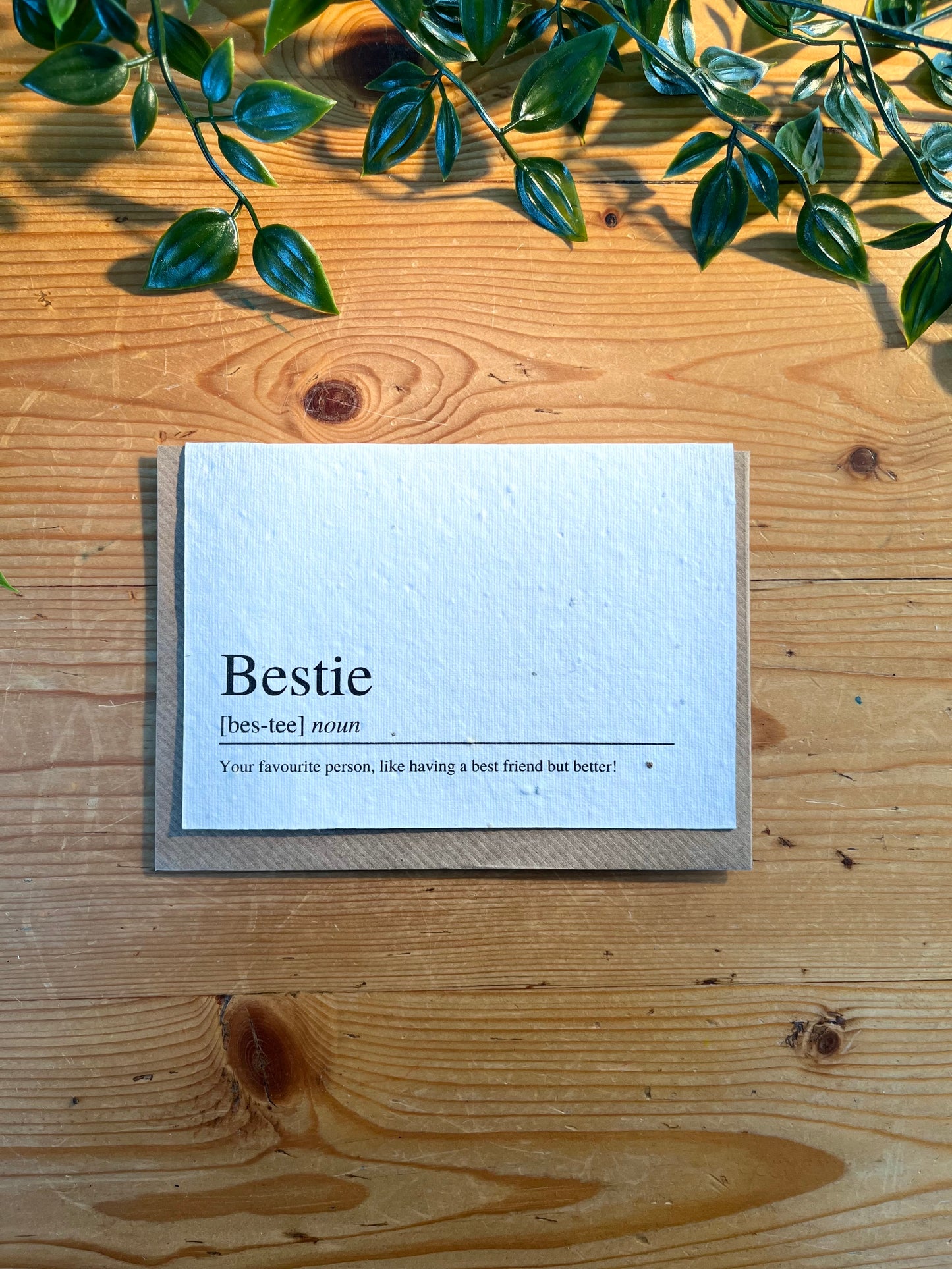 Paper Seed Card - Bestie DictionaryPaper Seed Card - Bestie Dictionary"Handmade, packed full of bee friendly flower seeds and made from 100% Pre-consumer recycled cotton"
Our seed paper cards are made here at Scribe and Grow using seedScribe & GrowScribe & GrowPaper Seed Card - Bestie Dictionary