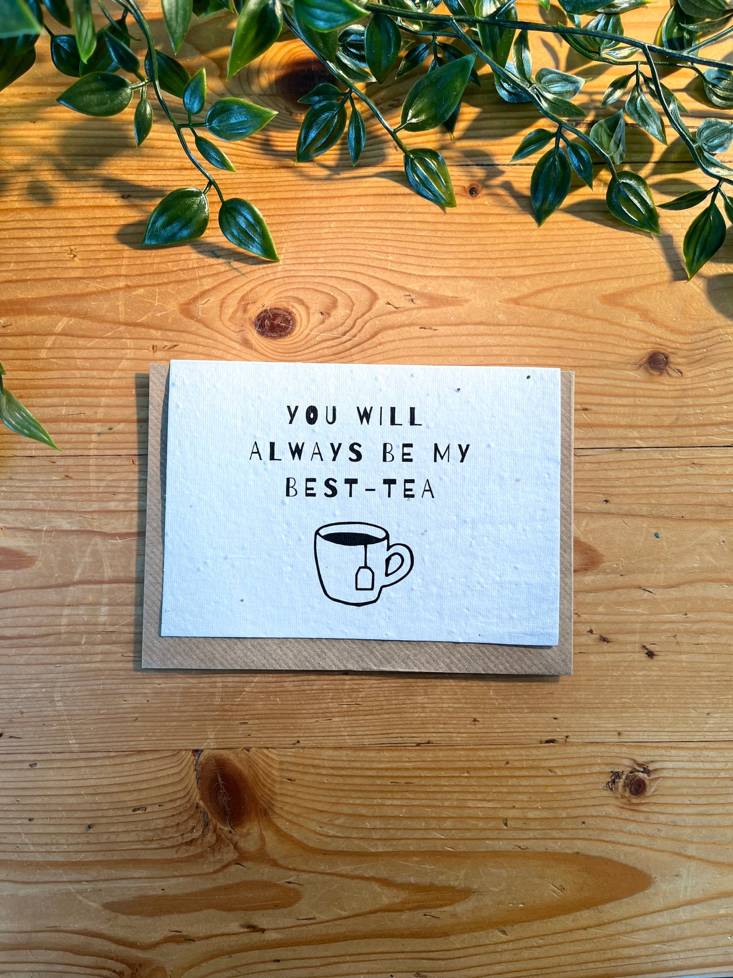 Paper Seed Card - You Will Always Be My Best TeaPaper Seed Card - You Will Always Be My Best Tea"Handmade, packed full of bee friendly flower seeds and made from 100% Pre-consumer recycled cotton"
Our seed paper cards are made here at Scribe and Grow using seedScribe & GrowScribe & GrowPaper Seed Card -