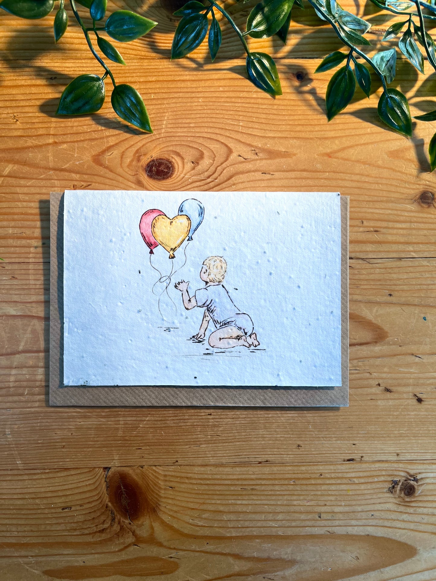 Paper Seed Card - Baby by Shona HuttonPaper Seed Card - Baby by Shona Hutton"Handmade, packed full of bee friendly flower seeds and made from 100% Pre-consumer recycled cotton"
Our seed paper cards are made here at Scribe and Grow using seedScribe & GrowScribe & GrowPaper Seed Card - Baby