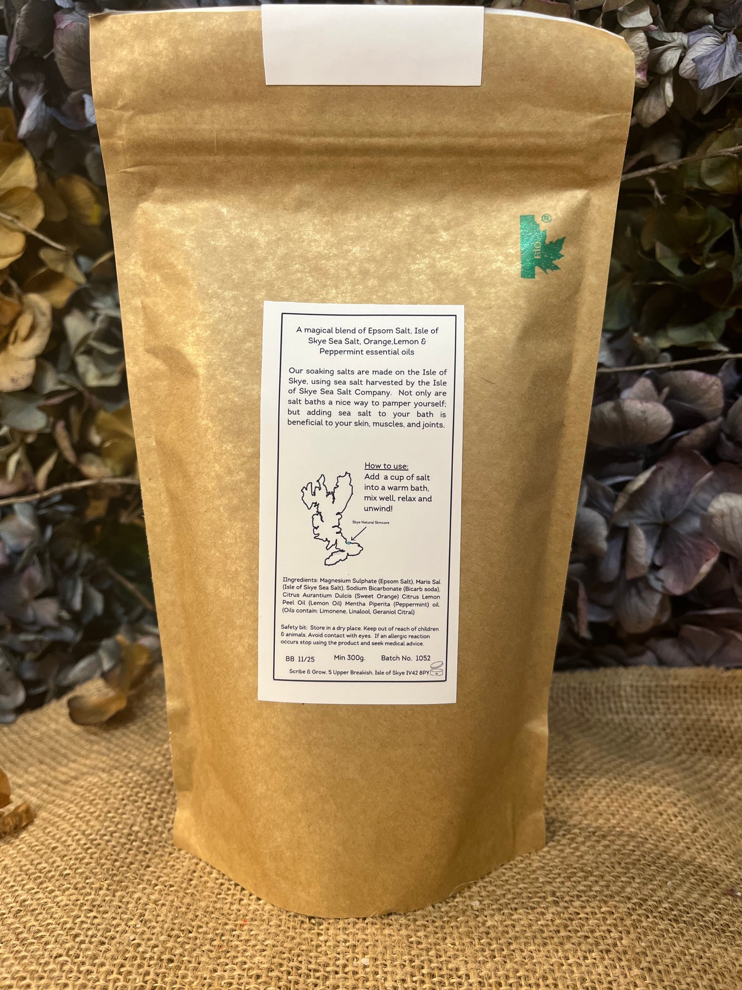 Skye Natural Skincare Bath Salts - DetoxBath SaltsSkye Natural Skincare Bath Salts - DetoxA magical blend of Epsom Salt, Isle of Skye Sea Salt, Orange, Lemon & Peppermint essential oils
Our soaking salts are made on the Isle of Skye, using sea salt haScribe & GrowScribe & GrowSkye Natural Skincare Bath Salts - Detox