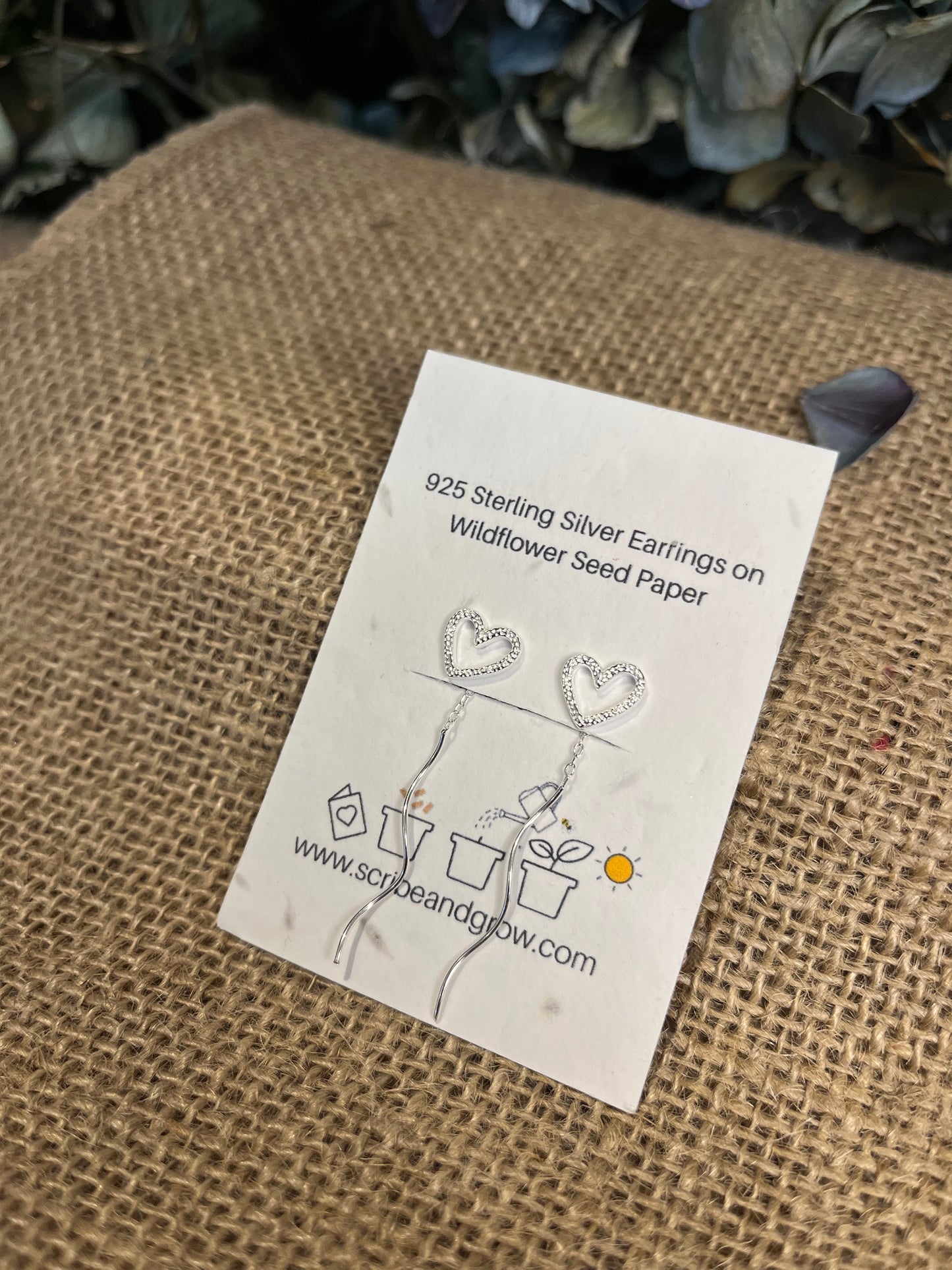 Heart Thread - 925 Sterling Silver Earrings