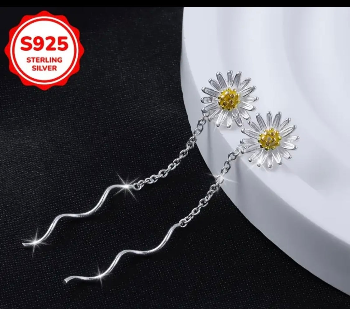 Daisy Thread - 925 Sterling Silver Earrings
