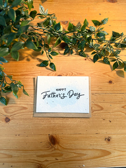 Paper Seed Card - Happy Father's DayPaper Seed Card - Happy Father's Day"Handmade, packed full of bee friendly flower seeds and made from 100% Pre-consumer recycled cotton"
Our seed paper cards are made here at Scribe and Grow using seedScribe & GrowScribe & GrowPaper Seed Card - Happy Father'
