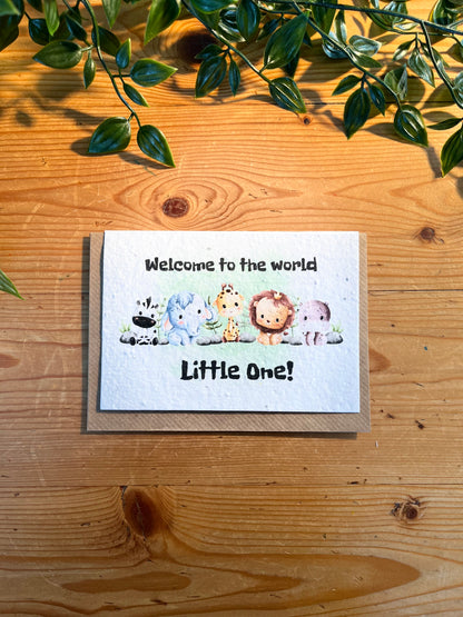 Paper Seed Card - Welcome Little OnePaper Seed Card - Welcome Little One"Handmade, packed full of bee friendly flower seeds and made from 100% Pre-consumer recycled cotton"
Our seed paper cards are made here at Scribe and Grow using seedScribe & GrowScribe & GrowPaper Seed Card -