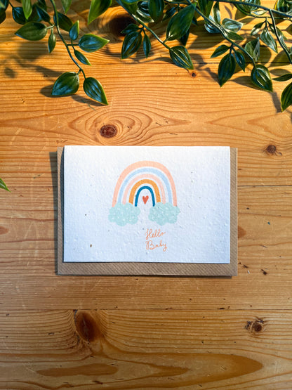 Paper Seed Card - Hello BabyPaper Seed Card - Hello Baby"Handmade, packed full of bee friendly flower seeds and made from 100% Pre-consumer recycled cotton"
Our seed paper cards are made here at Scribe and Grow using seedScribe & GrowScribe & GrowPaper Seed Card -