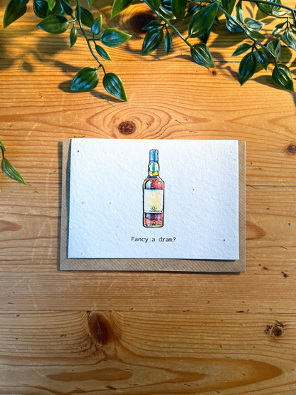 Paper Seed Card - Fancy A DramPaper Seed Card - Fancy A Dram"Handmade, packed full of bee friendly flower seeds and made from 100% Pre-consumer recycled cotton"
Our seed paper cards are made here at Scribe and Grow using seedScribe & GrowScribe & GrowPaper Seed Card - Fancy