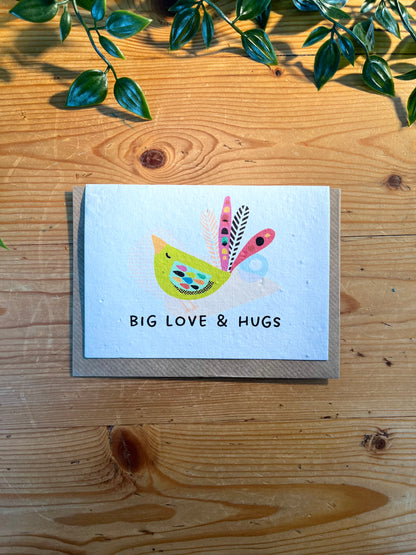 Paper Seed Card - Big Love & HugsPaper Seed Card - Big Love & Hugs"Handmade, packed full of bee friendly flower seeds and made from 100% Pre-consumer recycled cotton"
Our seed paper cards are made here at Scribe and Grow using seedScribe & GrowScribe & GrowPaper Seed Card - Big Love & Hugs