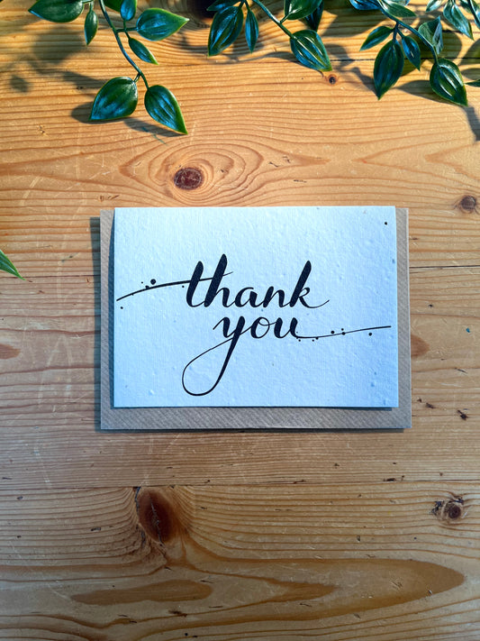 Paper Seed Card - Thank YouPaper Seed Card - Thank You"Handmade, packed full of bee friendly flower seeds and made from 100% Pre-consumer recycled cotton"
Our seed paper cards are made here at Scribe and Grow using seedScribe & GrowScribe & GrowPaper Seed Card -