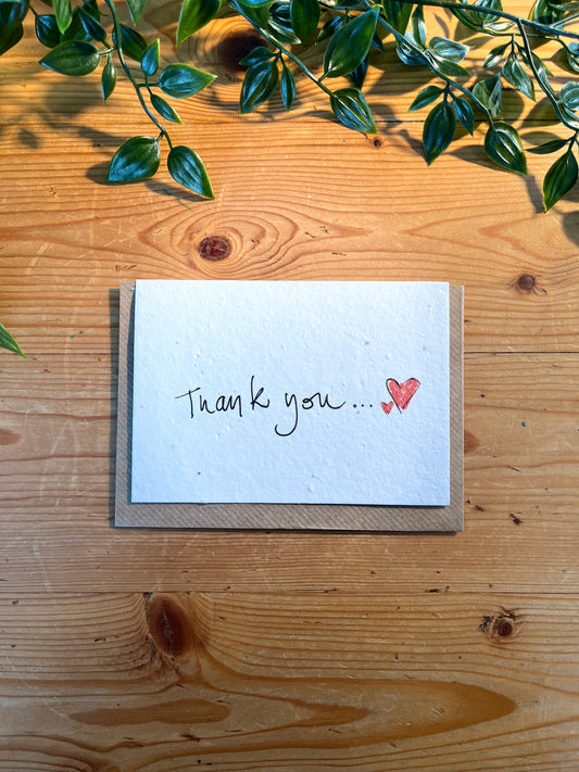 Paper Seed Card - Thank You HeartPaper Seed Card - Thank You Heart"Handmade, packed full of bee friendly flower seeds and made from 100% Pre-consumer recycled cotton"
Our seed paper cards are made here at Scribe and Grow using seedScribe & GrowScribe & GrowPaper Seed Card -