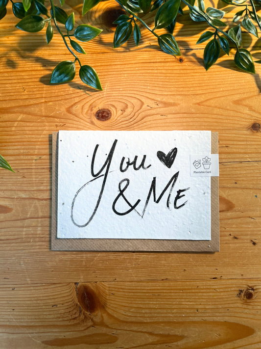 Paper Seed Card - You & MePaper Seed Card - You & Me"Handmade, packed full of bee friendly flower seeds and made from 100% Pre-consumer recycled cotton"
Our seed paper cards are made here at Scribe and Grow using seedScribe & GrowScribe & GrowPaper Seed