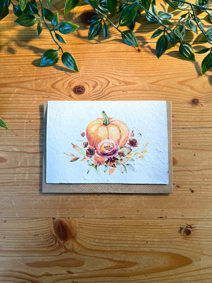 Paper Seed Card - PumpkinPaper Seed Card - Pumpkin"Handmade, packed full of bee friendly flower seeds and made from 100% Pre-consumer recycled cotton"
Our seed paper cards are made here at Scribe and Grow using seedScribe & GrowScribe & GrowPaper Seed Card - Pumpkin