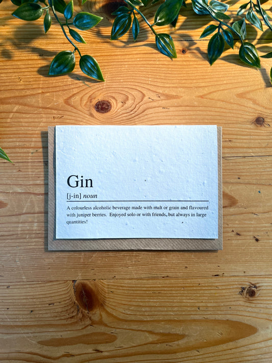 Paper Seed Card -  Gin DictionaryPaper Seed Card -  Gin Dictionary"Handmade, packed full of bee friendly flower seeds and made from 100% Pre-consumer recycled cotton"
Our seed paper cards are made here at Scribe and Grow using seedScribe & GrowScribe & GrowPaper Seed Card - Gin Dictionary