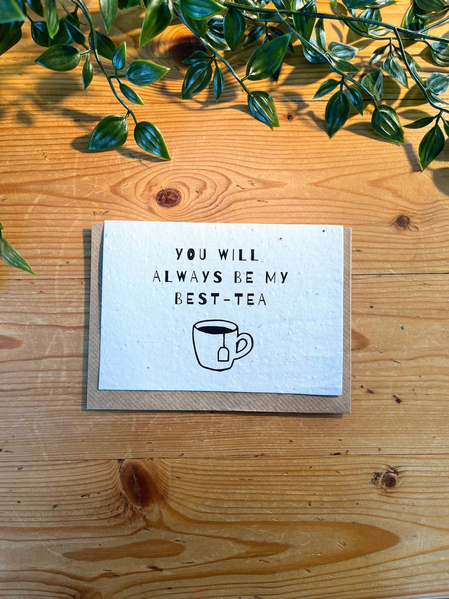 Paper Seed Card - You Will Always Be My Best TeaPaper Seed Card - You Will Always Be My Best Tea"Handmade, packed full of bee friendly flower seeds and made from 100% Pre-consumer recycled cotton"
Our seed paper cards are made here at Scribe and Grow using seedScribe & GrowScribe & GrowPaper Seed Card -