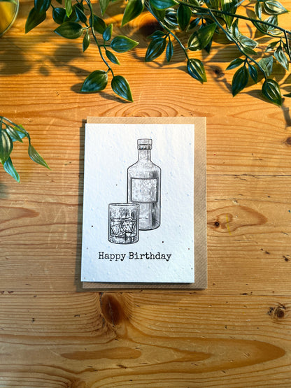 Paper Seed Card - Happy Birthday Whisky GlassPaper Seed Card - Happy Birthday Whisky Glass"Handmade, packed full of bee friendly flower seeds and made from 100% Pre-consumer recycled cotton"
Our seed paper cards are made here at Scribe and Grow using seedScribe & GrowScribe & GrowPaper Seed Card - Happy Birthday Whisky Glass