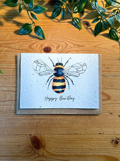 Paper Seed Card - Happy Bee DayPaper Seed Card - Happy Bee Day"Handmade, packed full of bee friendly flower seeds and made from 100% Pre-consumer recycled cotton"
Our seed paper cards are made here at Scribe and Grow using seedScribe & GrowScribe & GrowPaper Seed Card - Happy Bee Day