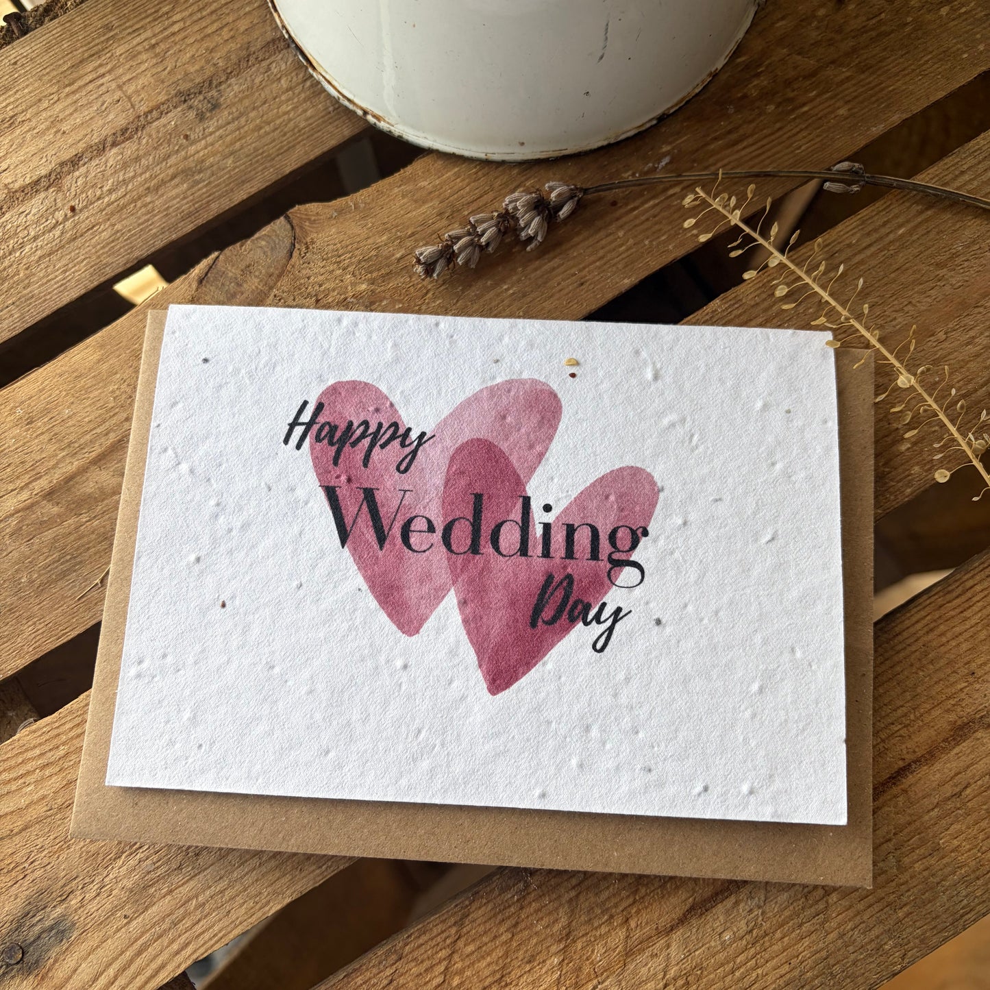 Happy Wedding Day Heart - Plantable Seed Card