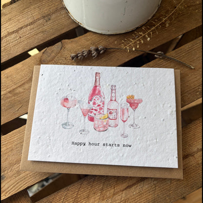 Happy Hour -  Plantable Seed Card