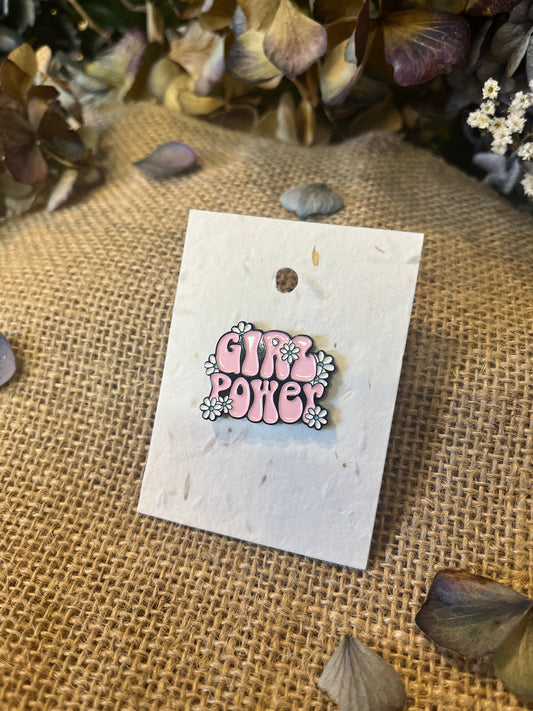 Enamel Pin - Girl PowerEnamel Pin / BadgeEnamel Pin - Girl PowerPlayful, and bold enamel pins with personality.
Enamel pins displayed on plantable wildflower seed paper – a thoughtful gift that grows!
For more details on our pinsScribe & GrowScribe & GrowEnamel Pin - Girl Power