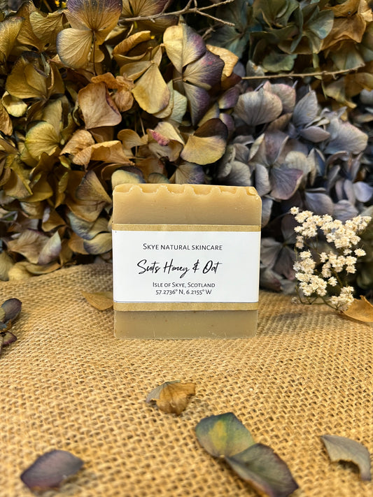 Skye Natural Skincare Soap - Scots Oat & HoneyBar SoapSkye Natural Skincare Soap - Scots Oat & HoneyA beautifully sweet scented bar, honey and nectar with a delicate blend of Scottish wildflowers, ground oats and a pleasing honeycomb top.
NOT suitable for Vegans


Scribe & GrowScribe & GrowSkye Natural Skincare Soap - Scots Oat & Honey