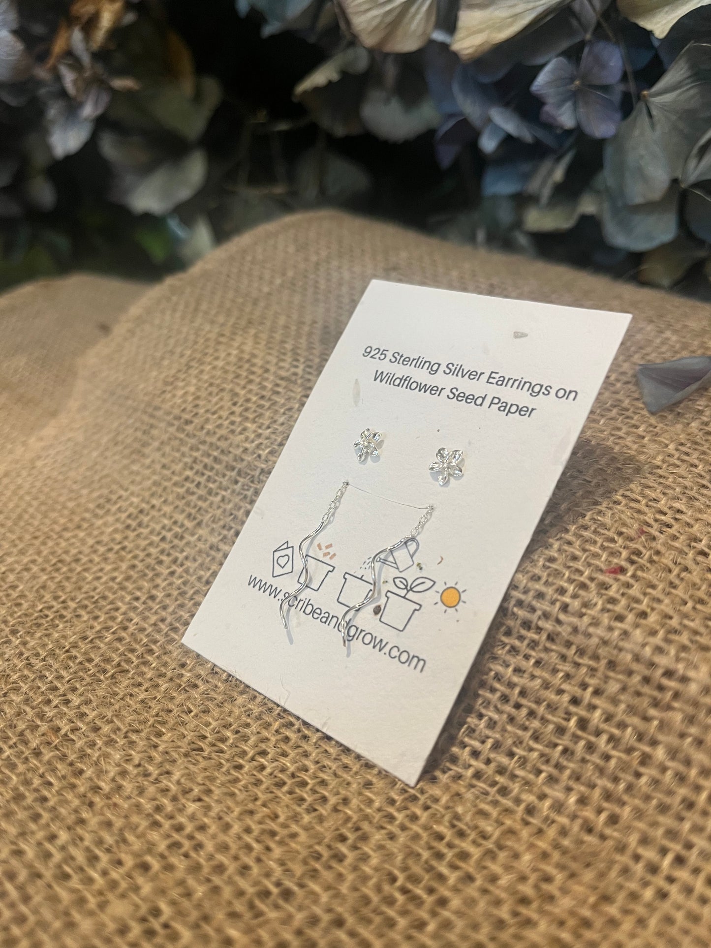 Flower Thread - 925 Sterling Silver Earrings