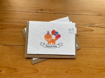 Happy Birthday Little Fox - Plantable Seed Card