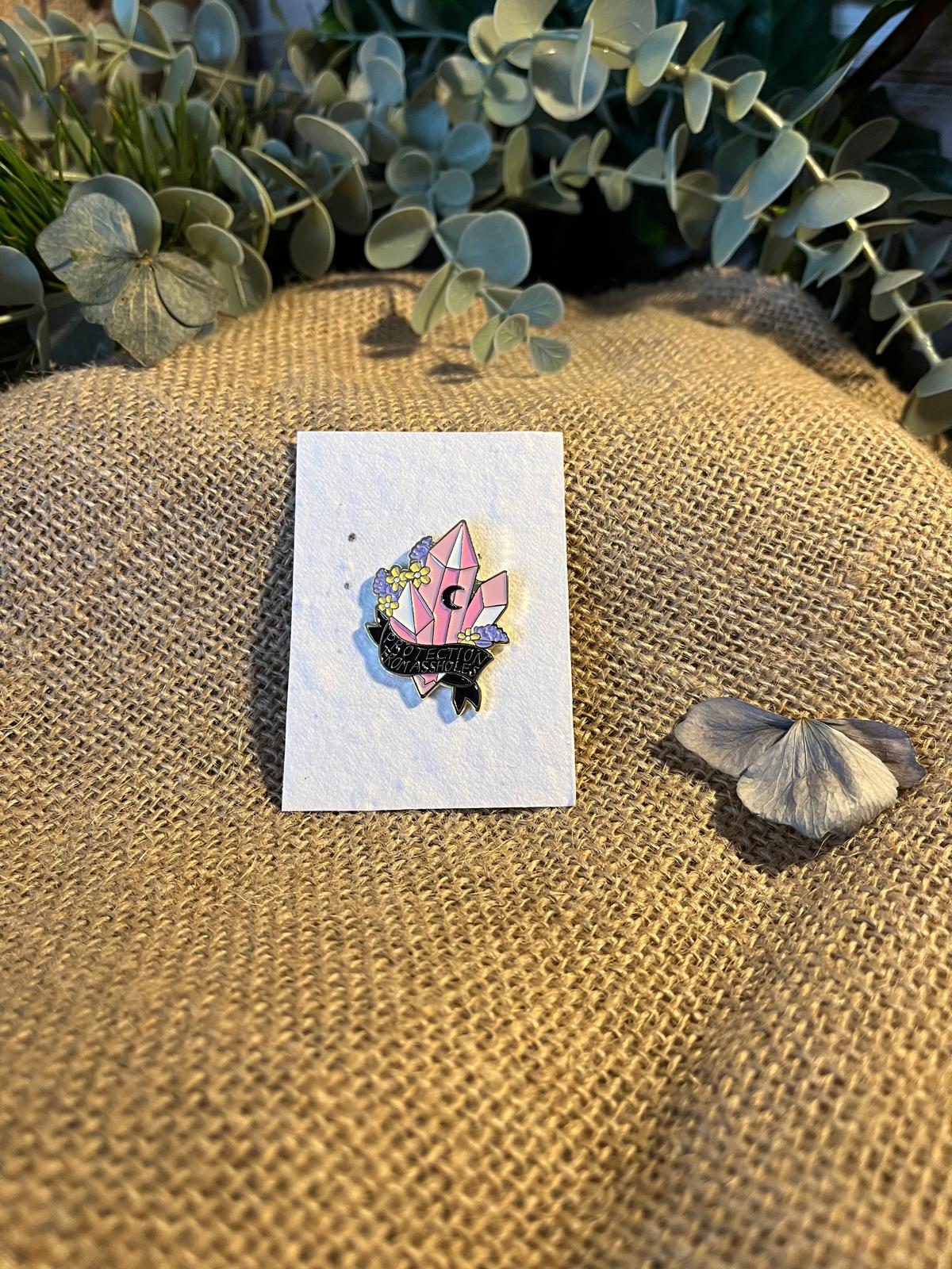 Enamel Pin - Protection from A**holes